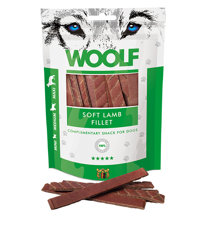 WOOLF pochka pre psov: Mkk filety z jahacieho msa - 100g