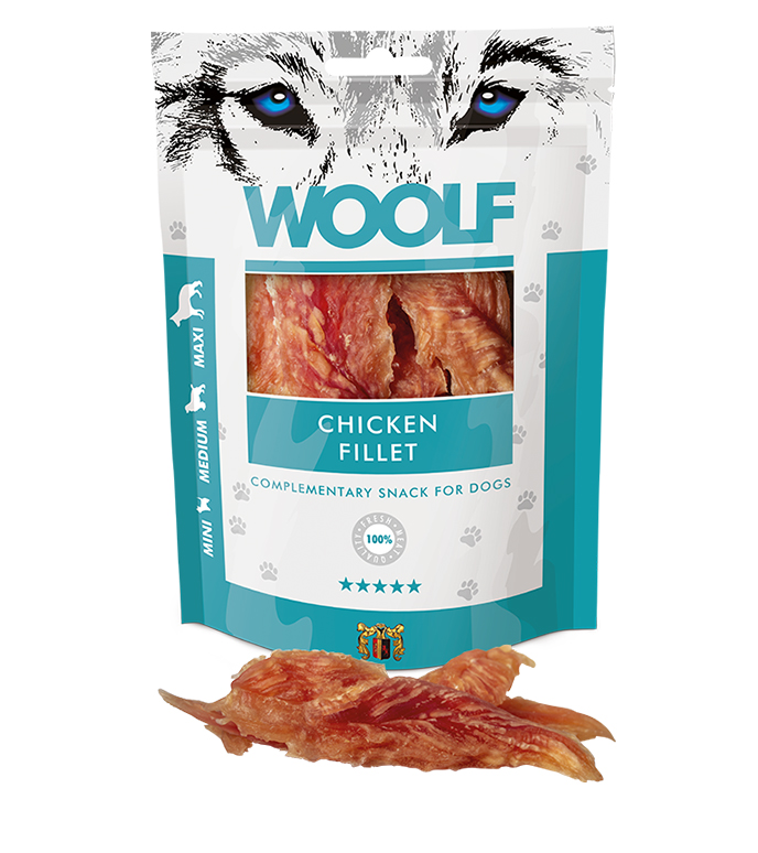 WOOLF pochka pre psov: Mkk filety z kuracieho msa - 100g