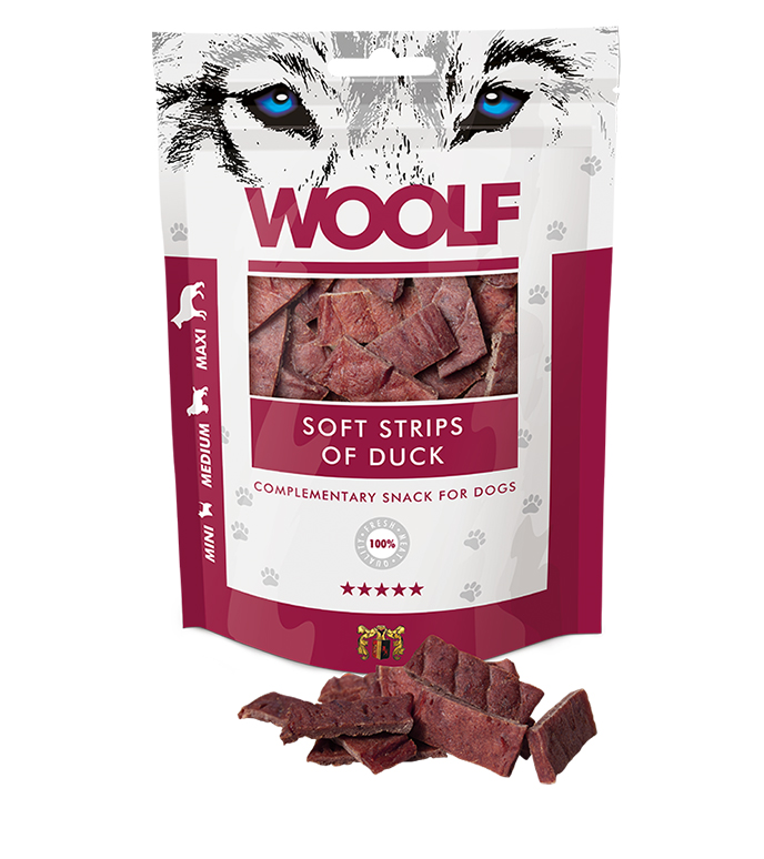 WOOLF pochka pre psov: Mkk prky z kaacieho msa - 100g